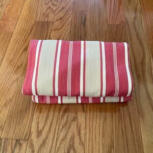 Pottery Barn Veranda Striped 2 Panel Curtains Red Oatmeal Rings Attached